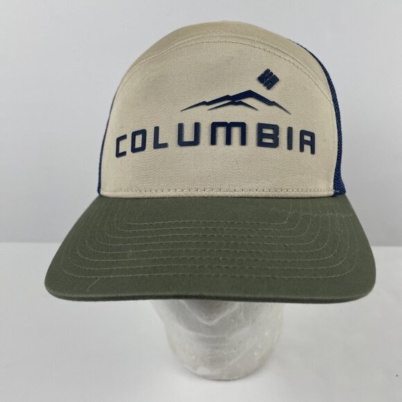 Columbia Trucker Snapback Hat Adults Canvas Mesh Outdoors Fish Hike Raised Logo - Picture 3 of 8
